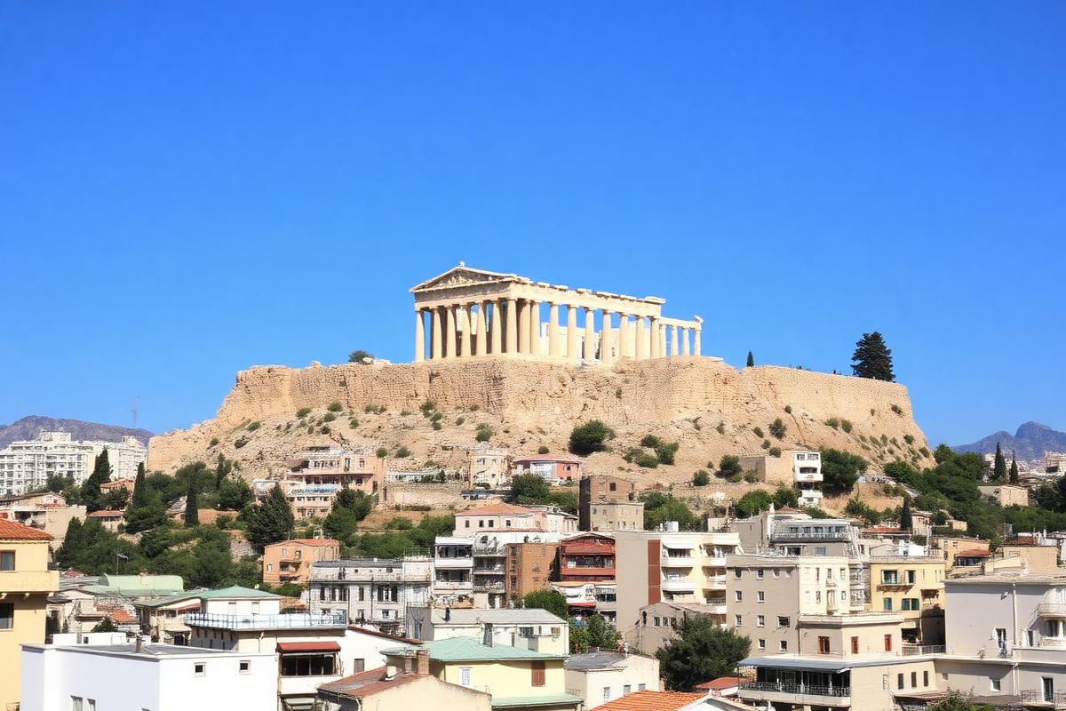 Elever på studietur i Athen ved Akropolis og Parthenon