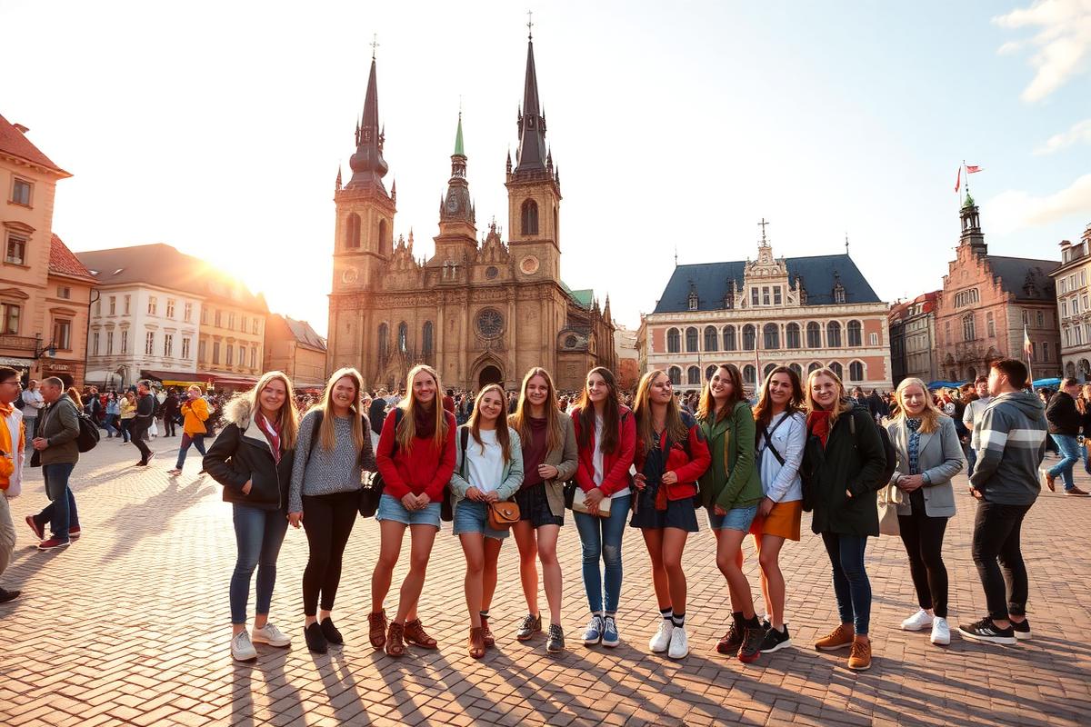 Krakow studietur - Rynek Główny og polsk middelalderarkitektur til skolerejser